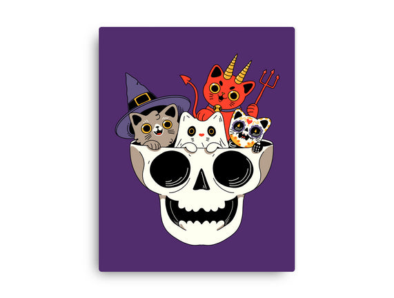 Skull And Spooky Cats