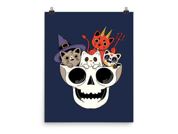 Skull And Spooky Cats