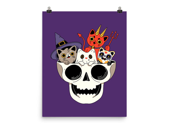 Skull And Spooky Cats