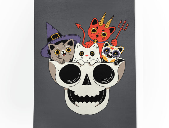 Skull And Spooky Cats