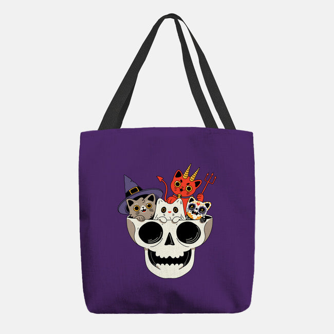 Skull And Spooky Cats-None-Basic Tote-Bag-ppmid