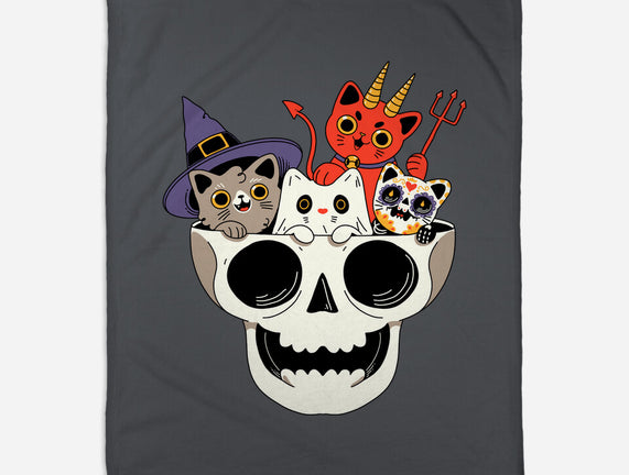 Skull And Spooky Cats