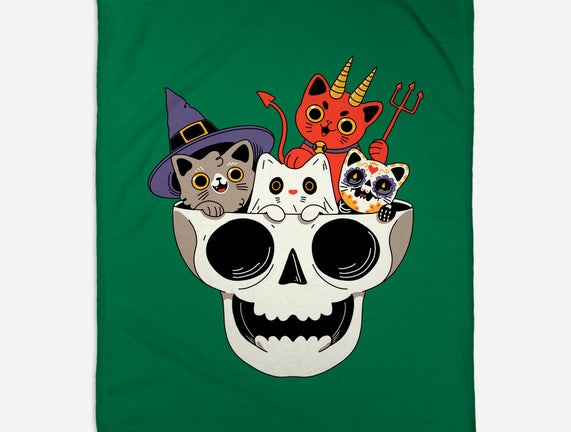 Skull And Spooky Cats