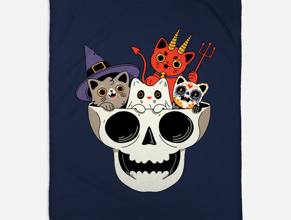 Skull And Spooky Cats