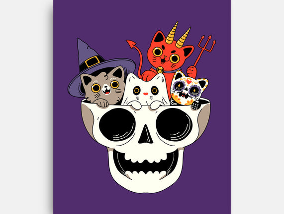 Skull And Spooky Cats