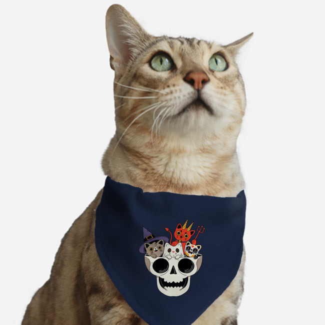 Skull And Spooky Cats-Cat-Adjustable-Pet Collar-ppmid