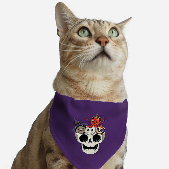 Skull And Spooky Cats-Cat-Adjustable-Pet Collar-ppmid