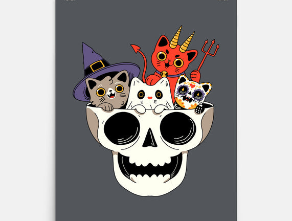 Skull And Spooky Cats