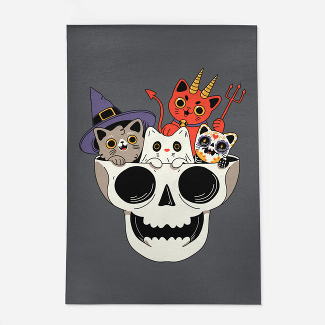 Skull And Spooky Cats-None-Indoor-Rug-ppmid