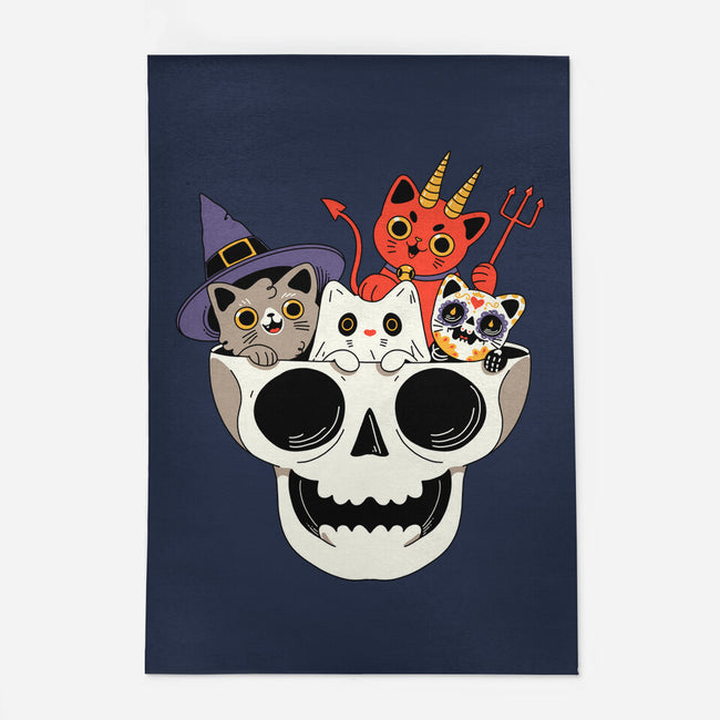 Skull And Spooky Cats-None-Indoor-Rug-ppmid