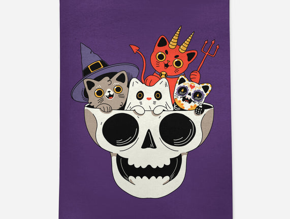 Skull And Spooky Cats