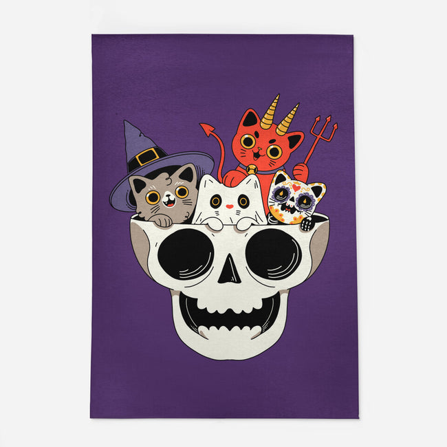 Skull And Spooky Cats-None-Indoor-Rug-ppmid