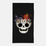 Skull And Spooky Cats-None-Beach-Towel-ppmid