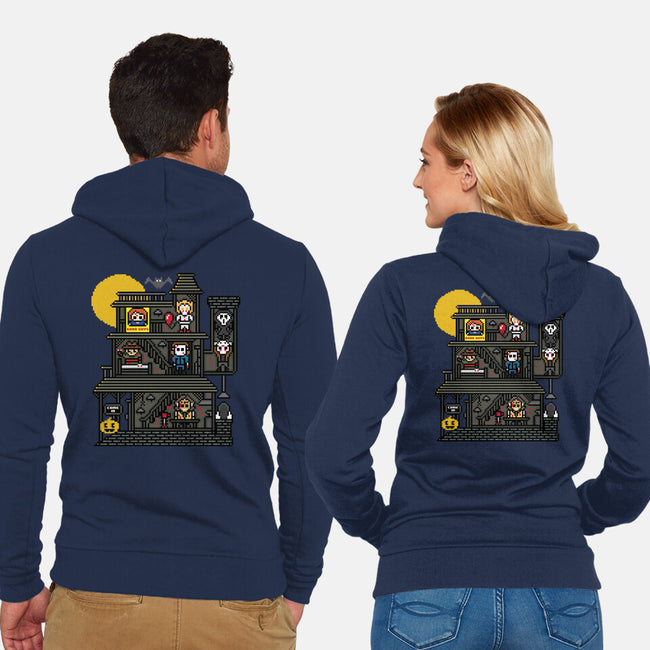 Haunted Pixels-Unisex-Zip-Up-Sweatshirt-jrberger