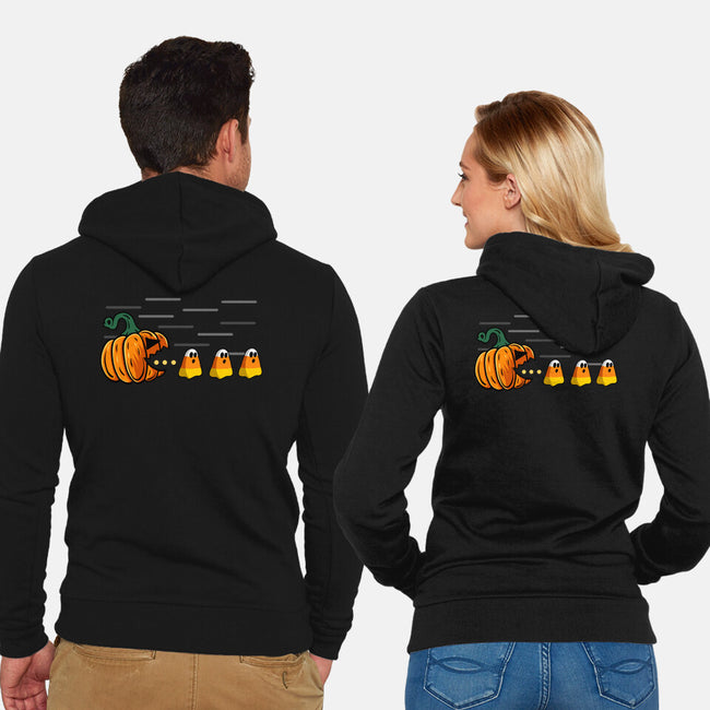 Candy Corn Hunter-Unisex-Zip-Up-Sweatshirt-Agaena