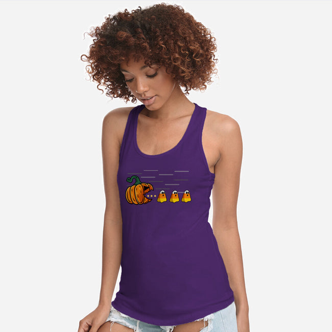 Candy Corn Hunter-Womens-Racerback-Tank-Agaena