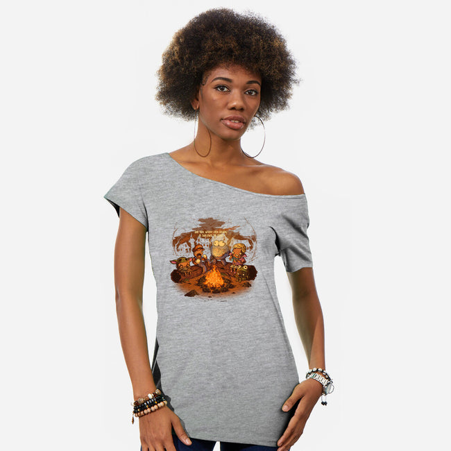 Cookie Monster Tales-Womens-Off Shoulder-Tee-TonyCenteno