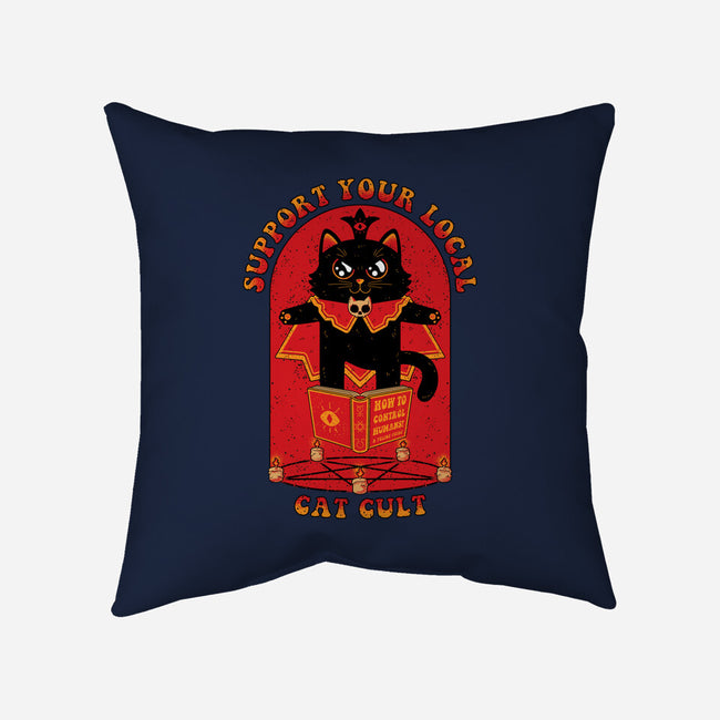 Support Your Local Cat Cult-None-Removable Cover-Throw Pillow-danielmorris1993