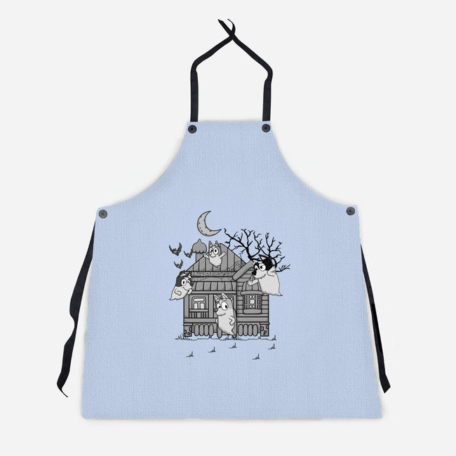 Bluey Haunted House-Unisex-Kitchen-Apron-JamesQJO