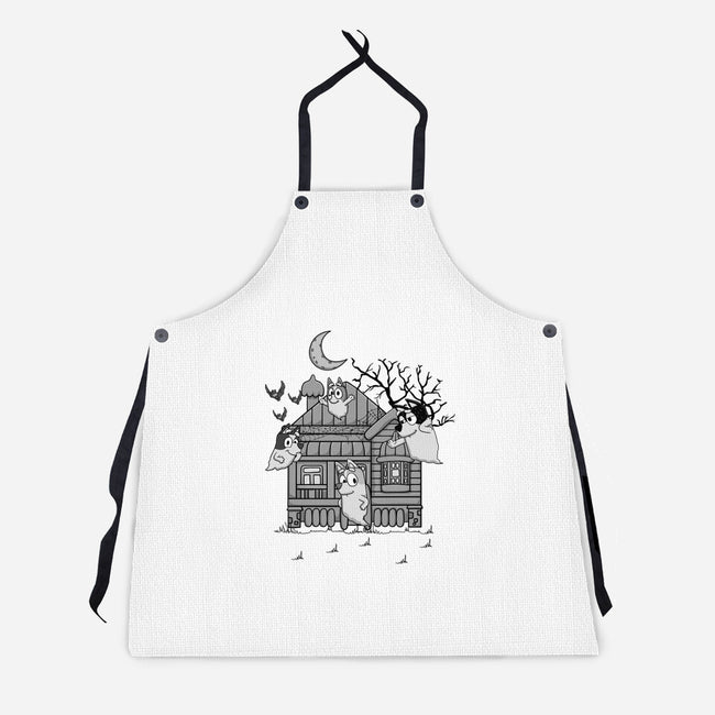 Bluey Haunted House-Unisex-Kitchen-Apron-JamesQJO