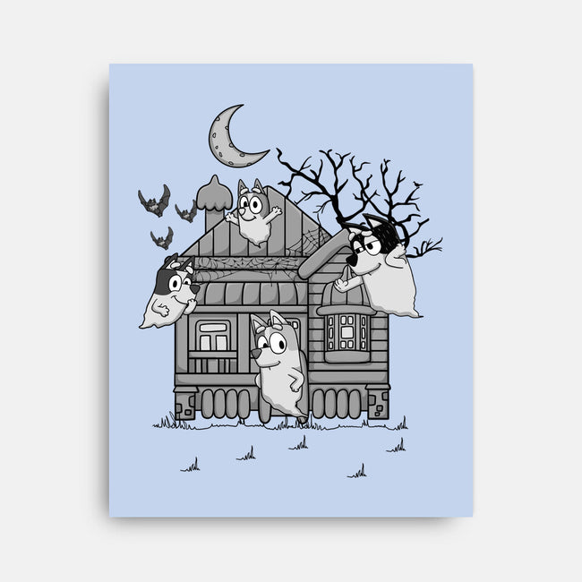 Bluey Haunted House-None-Stretched-Canvas-JamesQJO