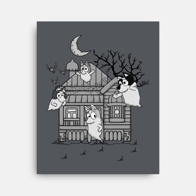 Bluey Haunted House-None-Stretched-Canvas-JamesQJO