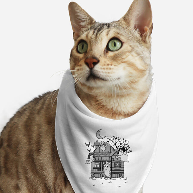 Bluey Haunted House-Cat-Bandana-Pet Collar-JamesQJO