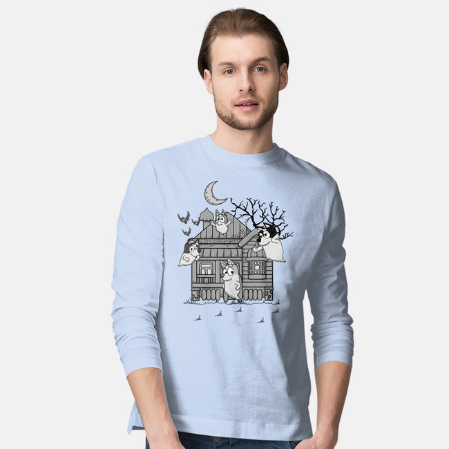 Bluey Haunted House-Mens-Long Sleeved-Tee-JamesQJO