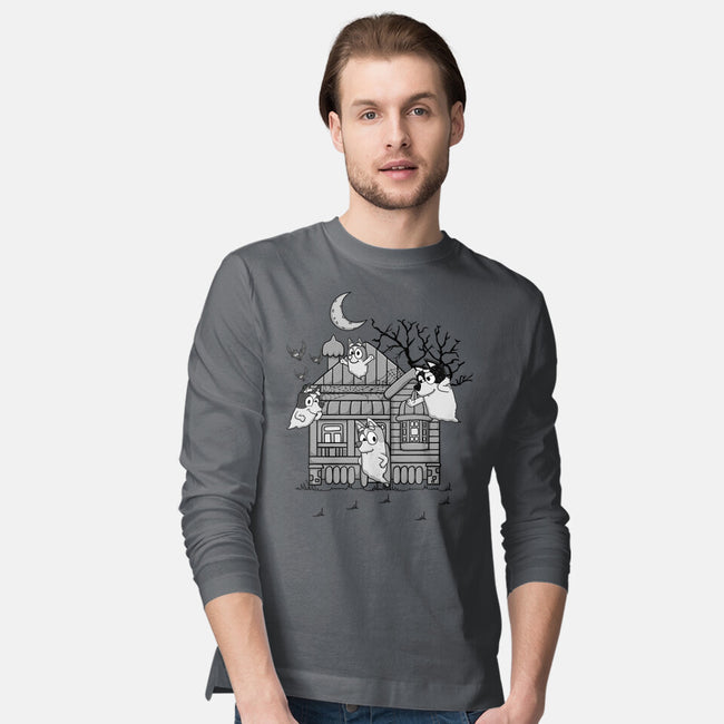 Bluey Haunted House-Mens-Long Sleeved-Tee-JamesQJO