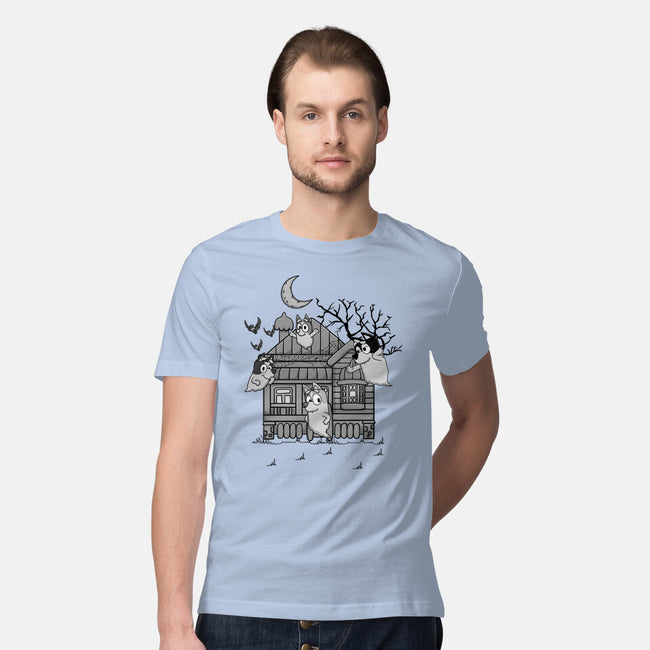 Bluey Haunted House-Mens-Premium-Tee-JamesQJO