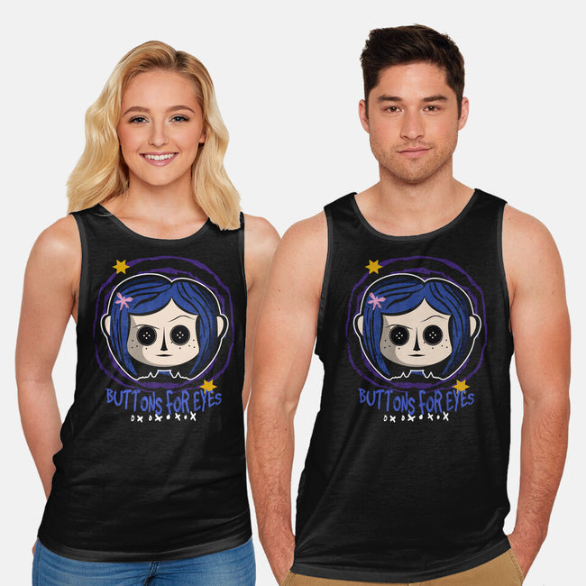 Buttons For Eyes-Unisex-Basic-Tank-Liewrite