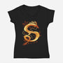 Autumn Dragon-Womens-V-Neck-Tee-IKILO