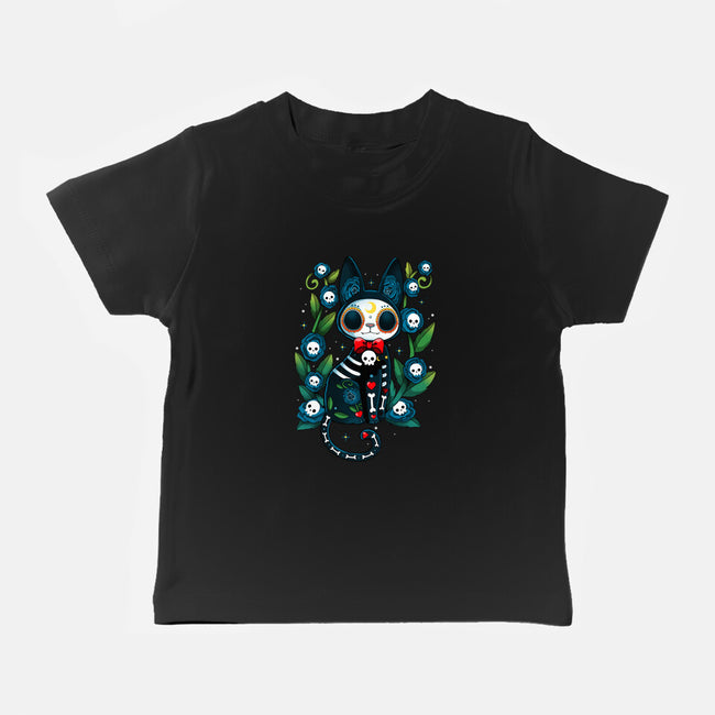 Halloween Skeleton Cat-Baby-Basic-Tee-Vallina84