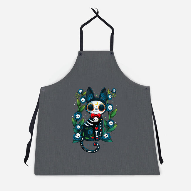 Halloween Skeleton Cat-Unisex-Kitchen-Apron-Vallina84