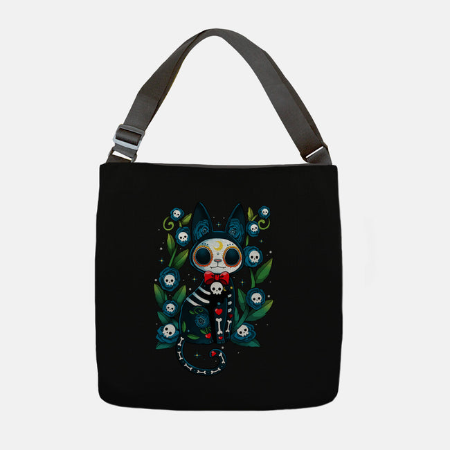 Halloween Skeleton Cat-None-Adjustable Tote-Bag-Vallina84