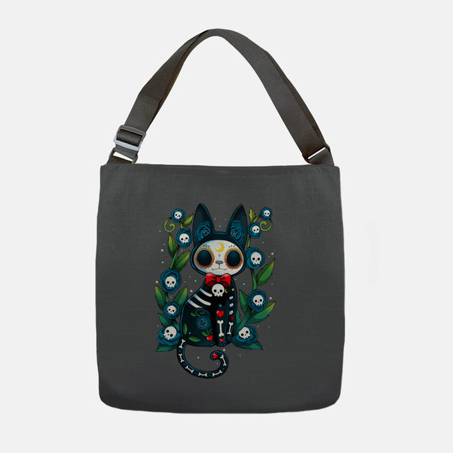 Halloween Skeleton Cat-None-Adjustable Tote-Bag-Vallina84