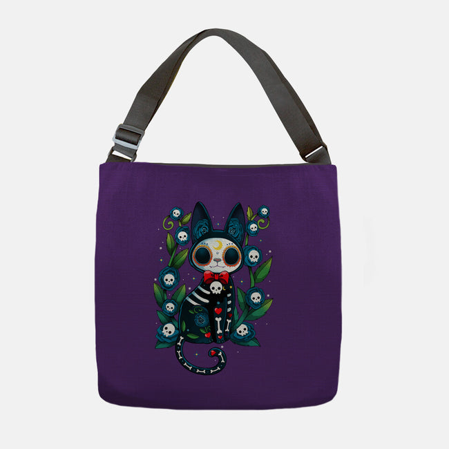 Halloween Skeleton Cat-None-Adjustable Tote-Bag-Vallina84