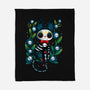 Halloween Skeleton Cat-None-Fleece-Blanket-Vallina84