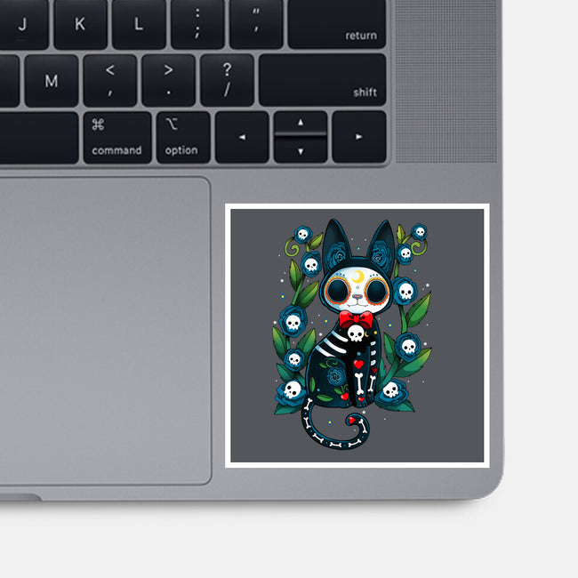 Halloween Skeleton Cat-None-Glossy-Sticker-Vallina84