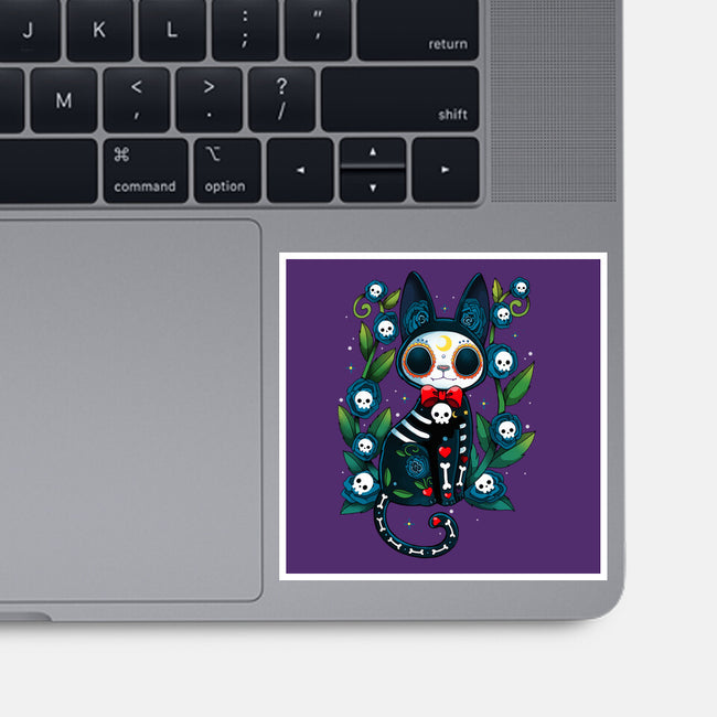 Halloween Skeleton Cat-None-Glossy-Sticker-Vallina84