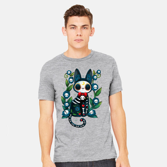 Halloween Skeleton Cat-Mens-Heavyweight-Tee-Vallina84