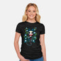 Halloween Skeleton Cat-Womens-Fitted-Tee-Vallina84