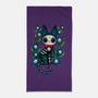 Halloween Skeleton Cat-None-Beach-Towel-Vallina84