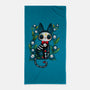 Halloween Skeleton Cat-None-Beach-Towel-Vallina84