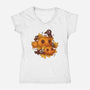 Pumpkins And Crows-Womens-V-Neck-Tee-ricolaa