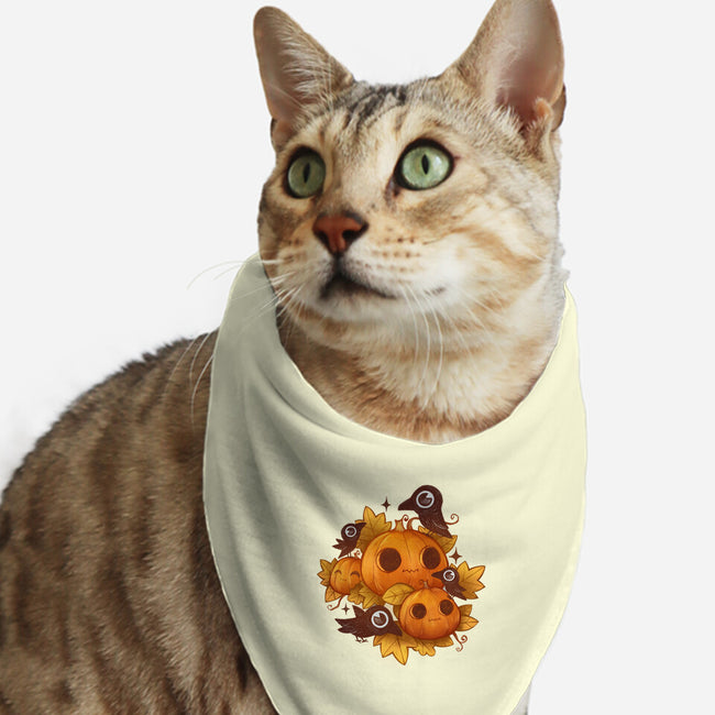 Pumpkins And Crows-Cat-Bandana-Pet Collar-ricolaa