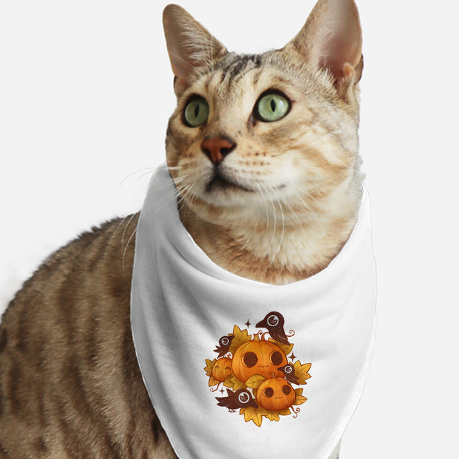 Pumpkins And Crows-Cat-Bandana-Pet Collar-ricolaa