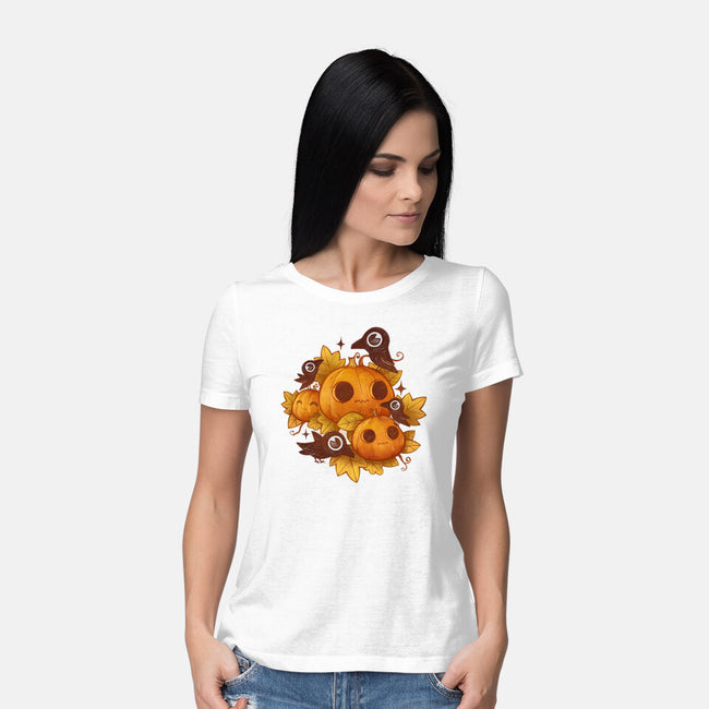 Pumpkins And Crows-Womens-Basic-Tee-ricolaa