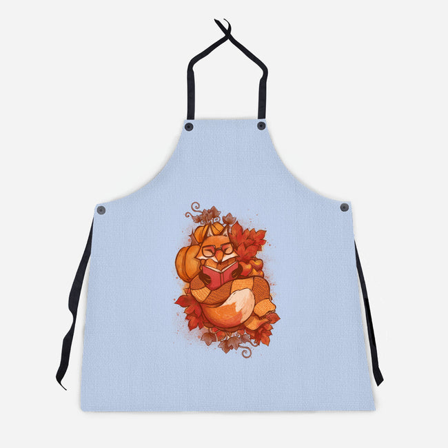 Autumn Reader-Unisex-Kitchen-Apron-ricolaa