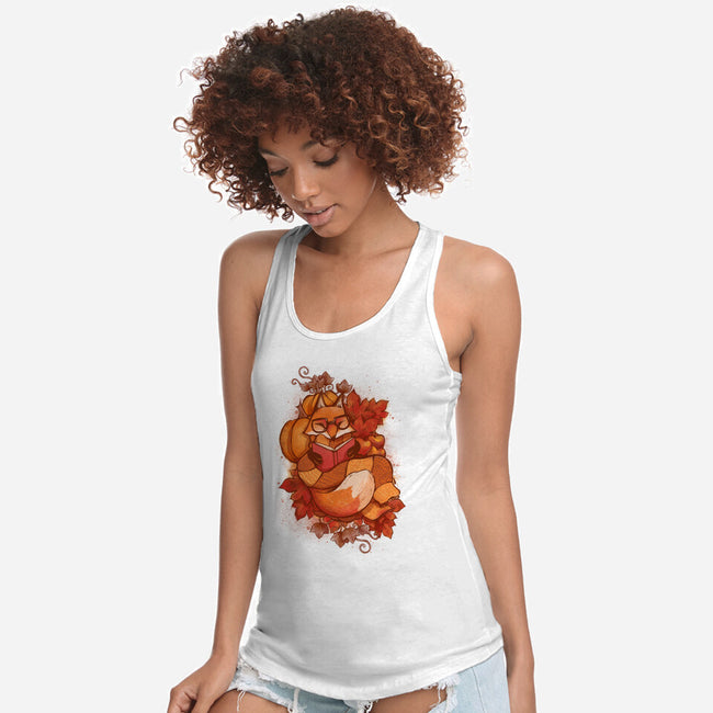 Autumn Reader-Womens-Racerback-Tank-ricolaa